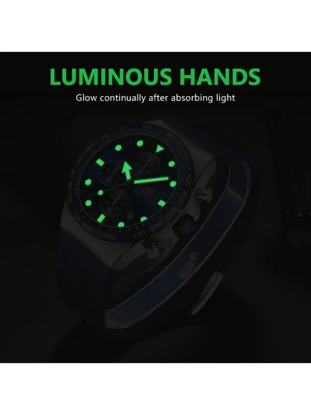 Men's Blue And Silver Analog Quartz Waterproof Chronograph Stylish Casual Watch